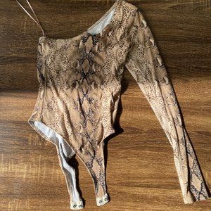 One Shoulder Snackskin Bodysuit